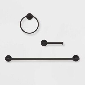 Open Box - Threshold -  3-Piece Matte Black Bathroom Hardware Se Black